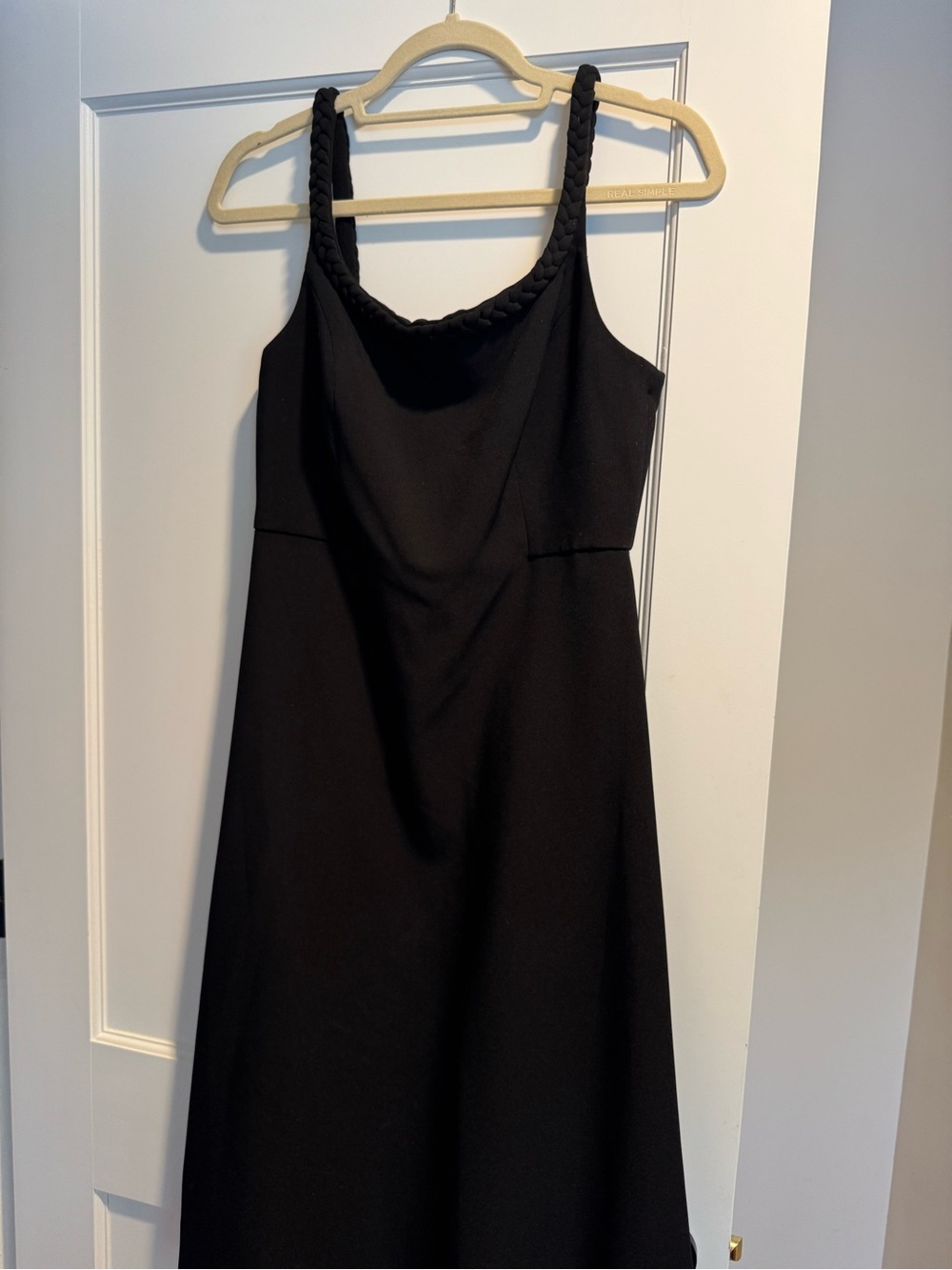 Sachin + Babi Black Braided-Strap Midi Dress